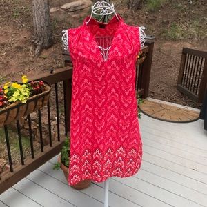 Vibrant Red Print Tunic